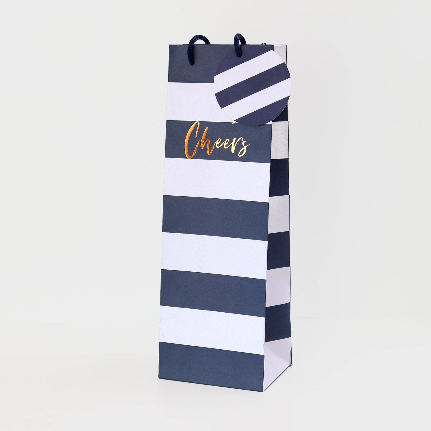 Blue Stripe Bottle Gift Bag
