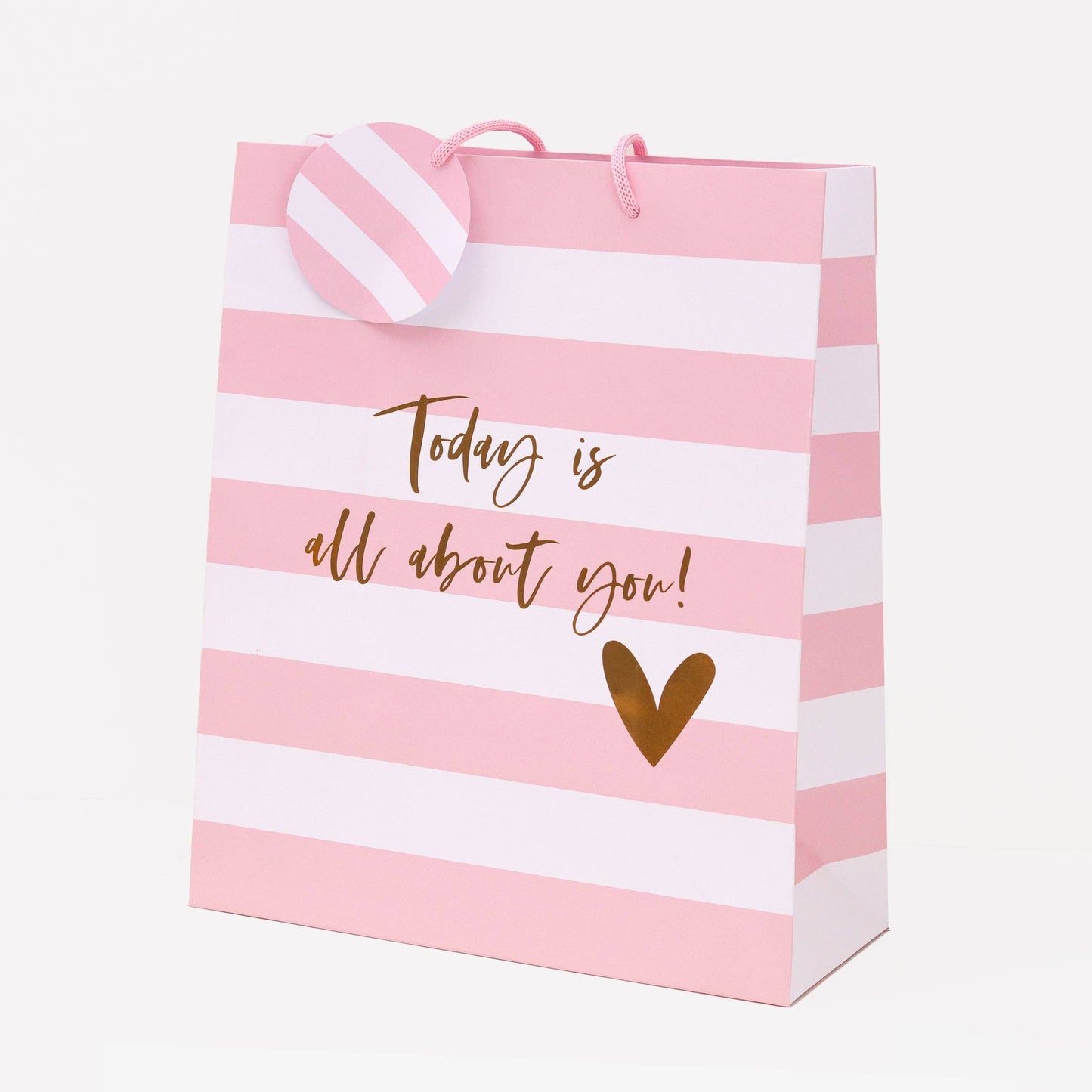 Pink Stripe Portrait Gift Bag