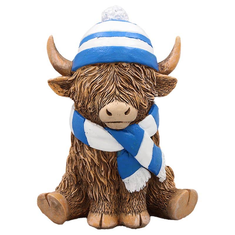 Highland Cow Blue Scarf & Hat