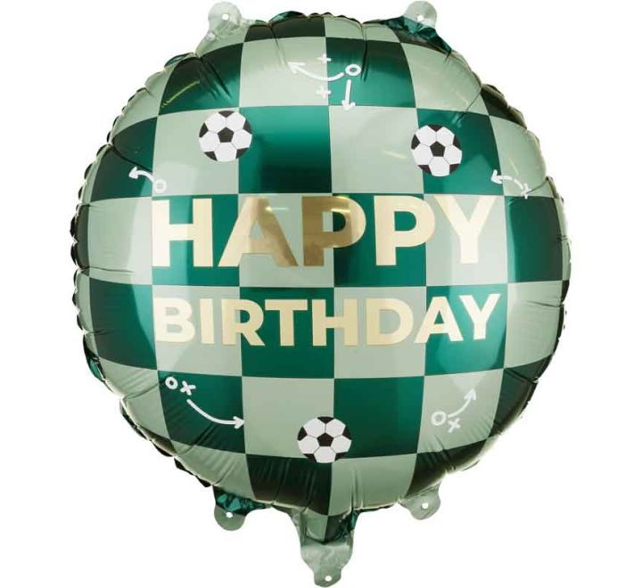 18” Birthday Balloon - PartyDeco - Football Happy Birthday