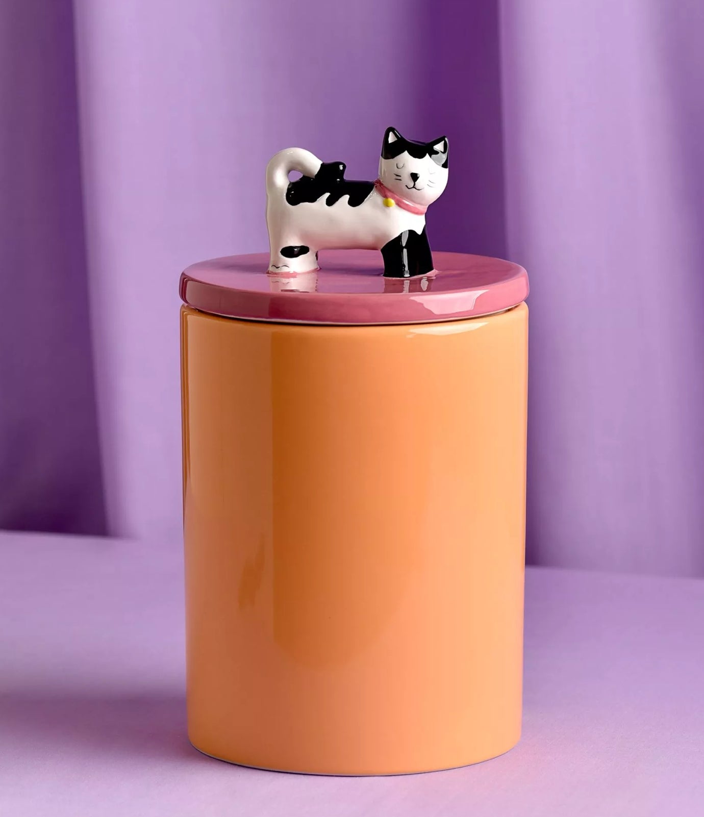 Raspberry Blossom Treat Jar - Cat