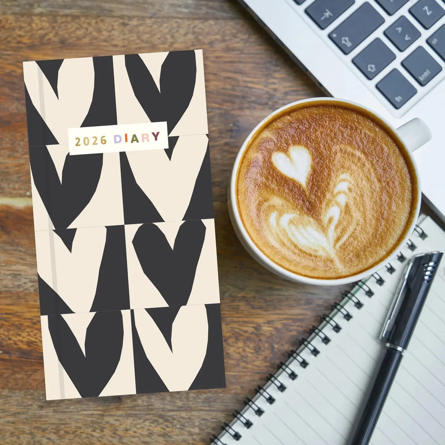 Caroline Gardner Hearts Print Slim 2026 Diary