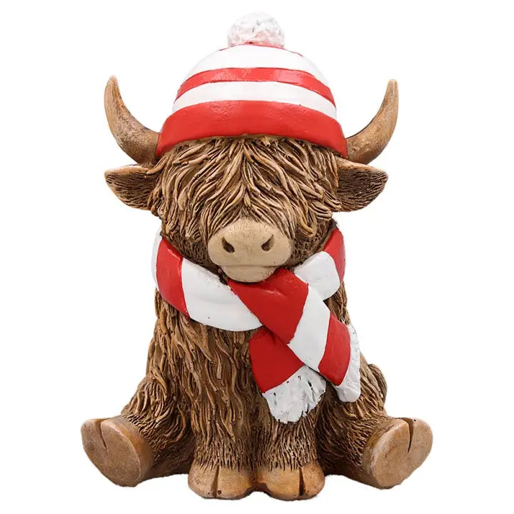 Highland Cow Red Scarf & Hat