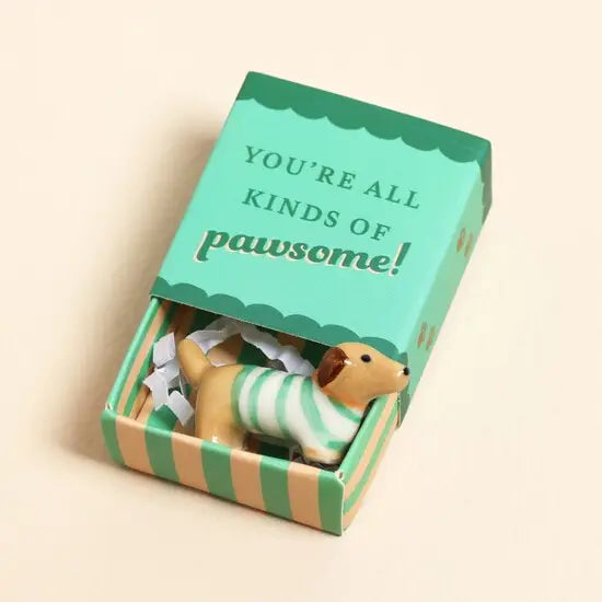 Tiny Matchbox Ceramic Tokens - Sausage Dog