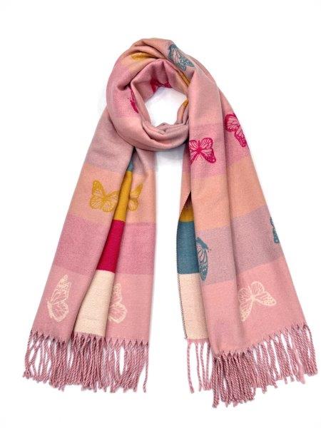 Reversible Butterfly Scarf - Pink