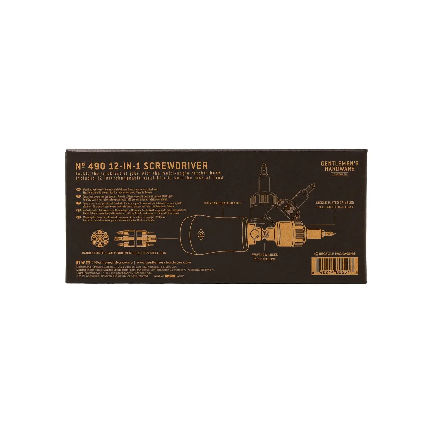 Gentlemen's Hardware 12-in-1 Screwdriver