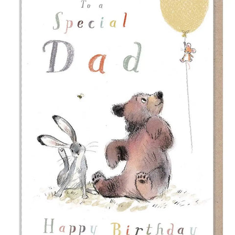 Dad Birthday Card - Bear, Hare, Mouse