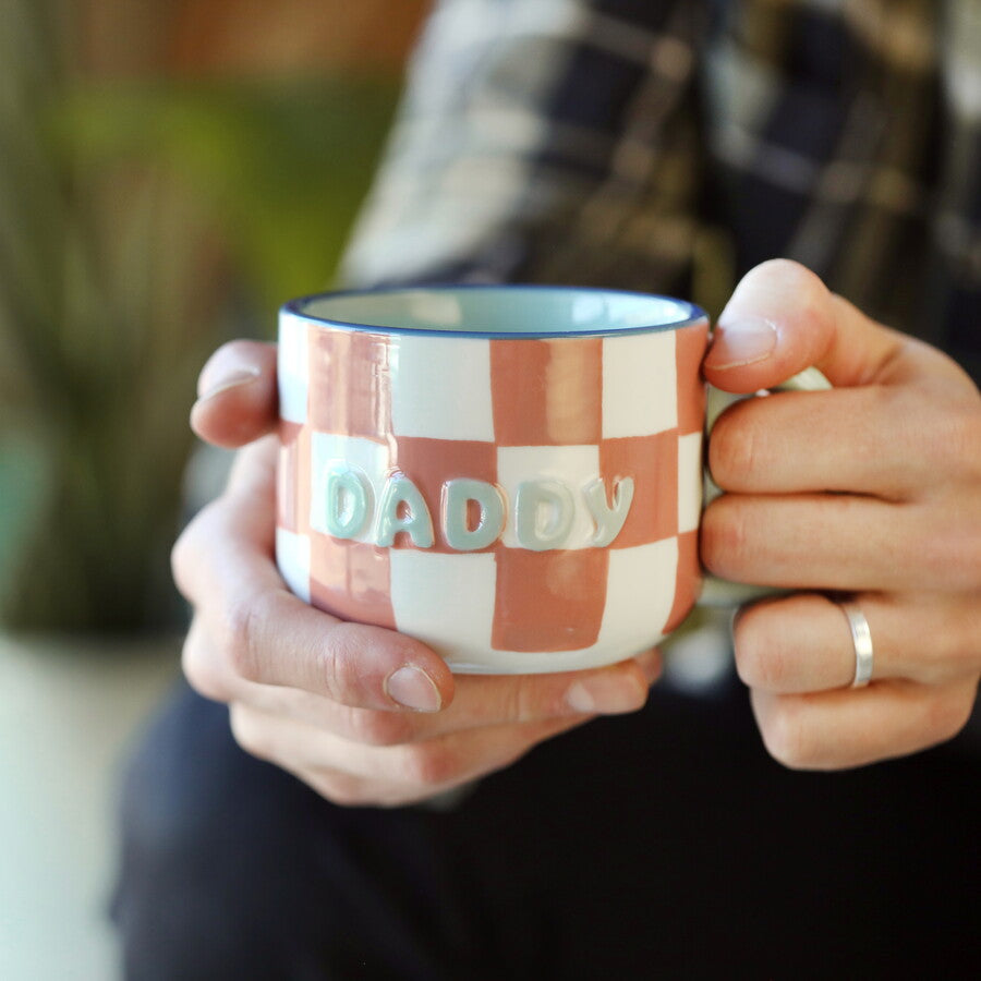 Ceramic Checkerboard Mug - Daddy