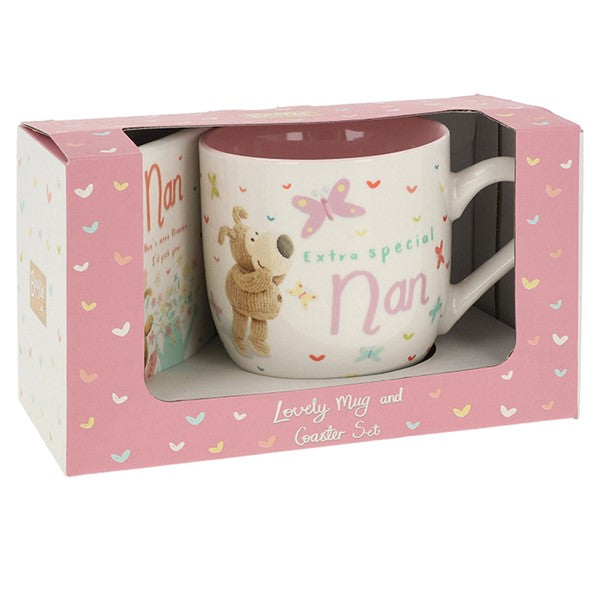 Boofle Female Mug & Coaster Gift Set - Nan