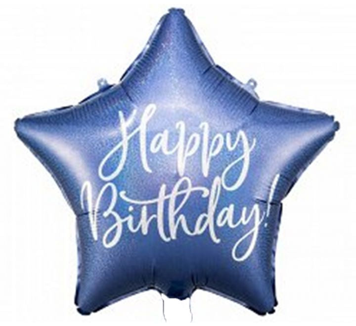 18” Birthday Balloon - PartyDeco - Blue Star Happy Birthday