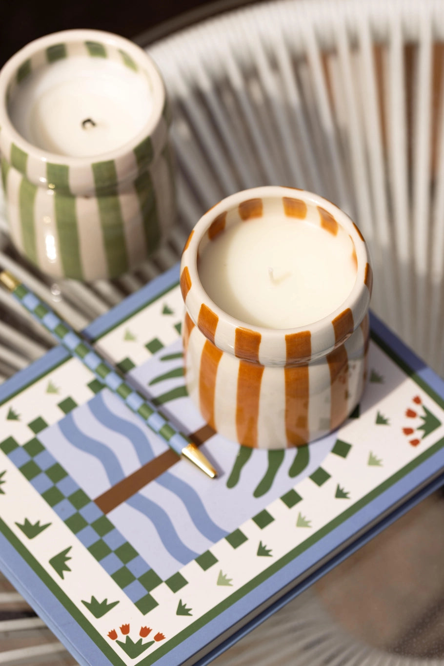 Stripe Wax Candle