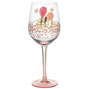Female Age Wine Glass - 40th