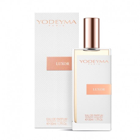 A bottle of Yodeyma Eau de Parfum 50ml with its packaging, a striking floral fragrance that marries aromatic lavender with radiant white florals and warm, creamy base notes, creating a scent that’s both bold and elegant.