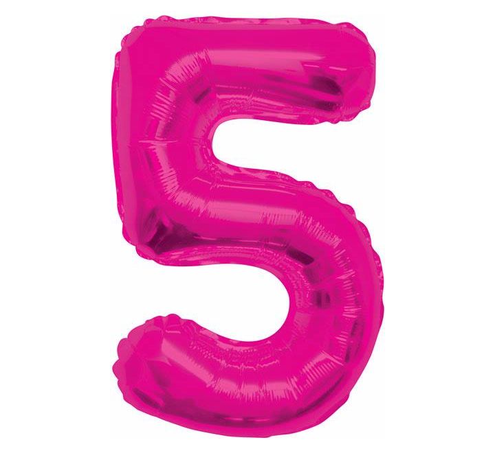 Number Balloon Pink - 5