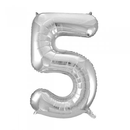 Number Balloon Silver - 5