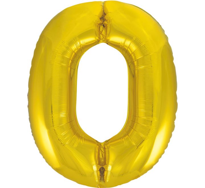 Number Balloon Gold - 0
