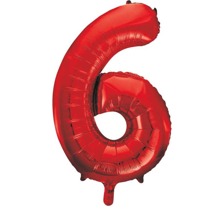 Number Balloon Red - 6
