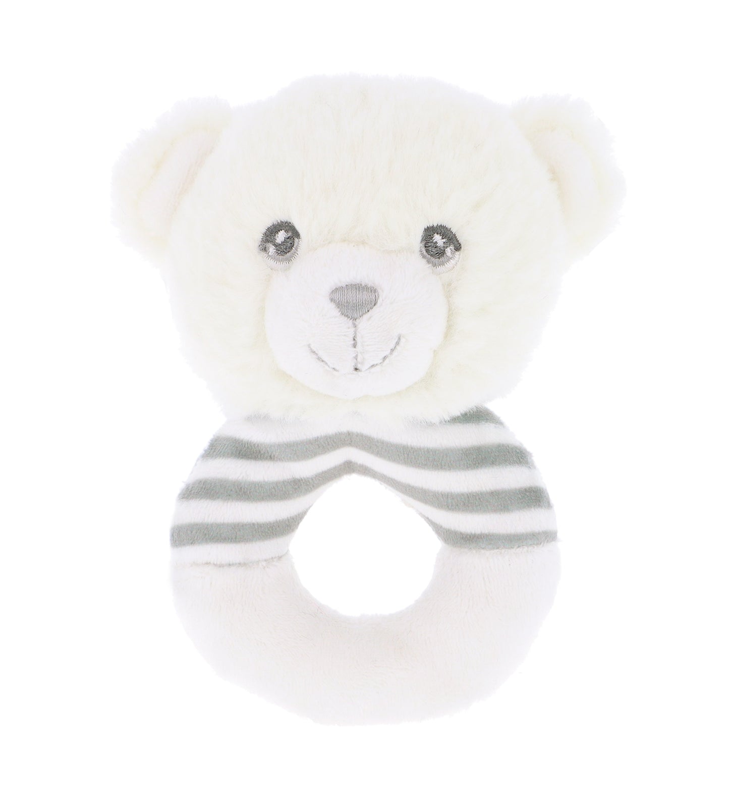 Keeleco Baby - White And Grey Bear Ring rattle