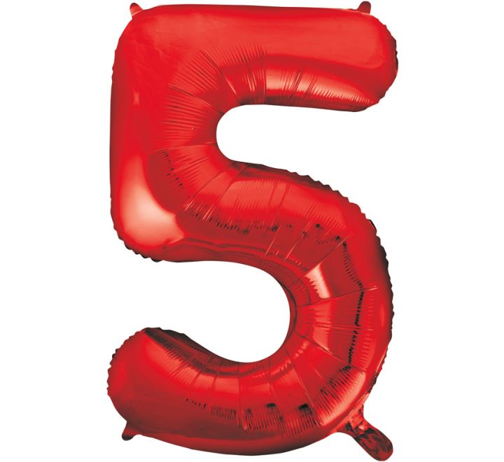 Number Balloon Red - 5