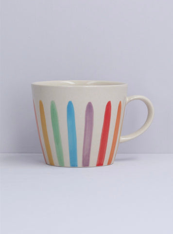 Gisela Graham Ceramic Mug - Rainbow Stripe