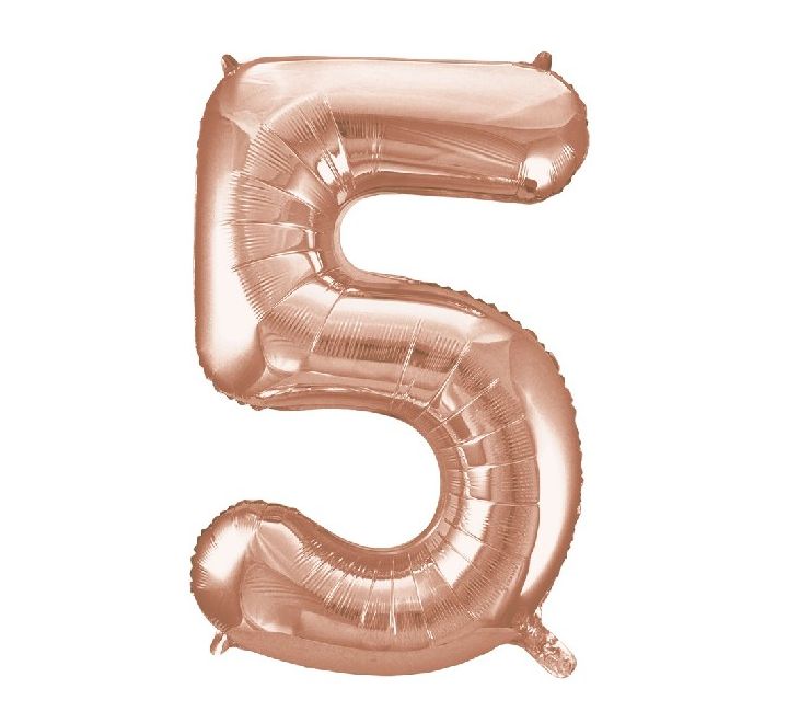 Number Balloon Rose Gold - 5