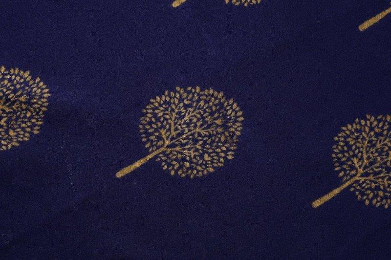 Reversible Tree Of Life Scarf - Navy & Mustard
