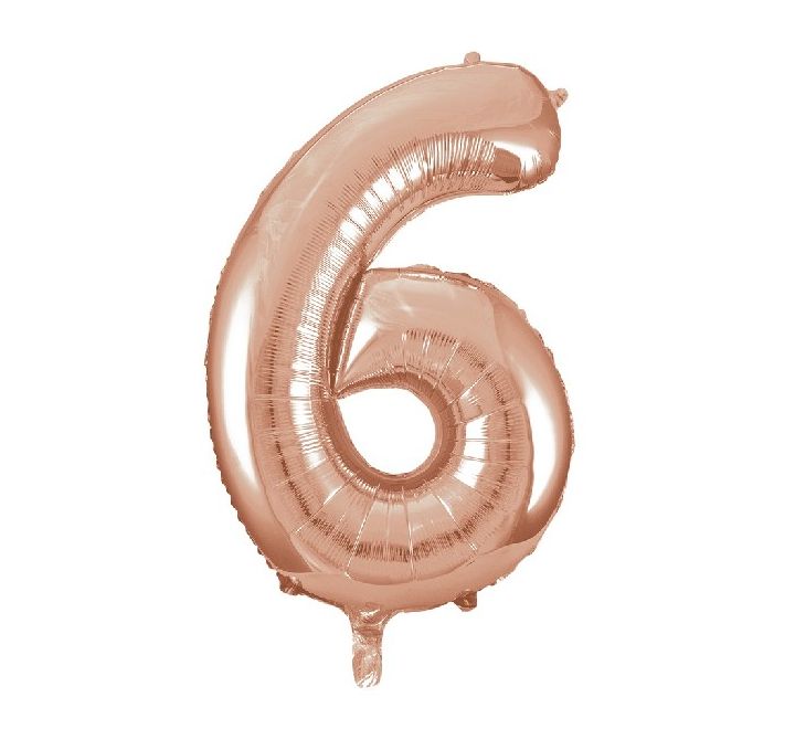 Number Balloon Rose Gold - 6