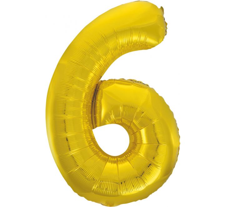 Number Balloon Gold - 6