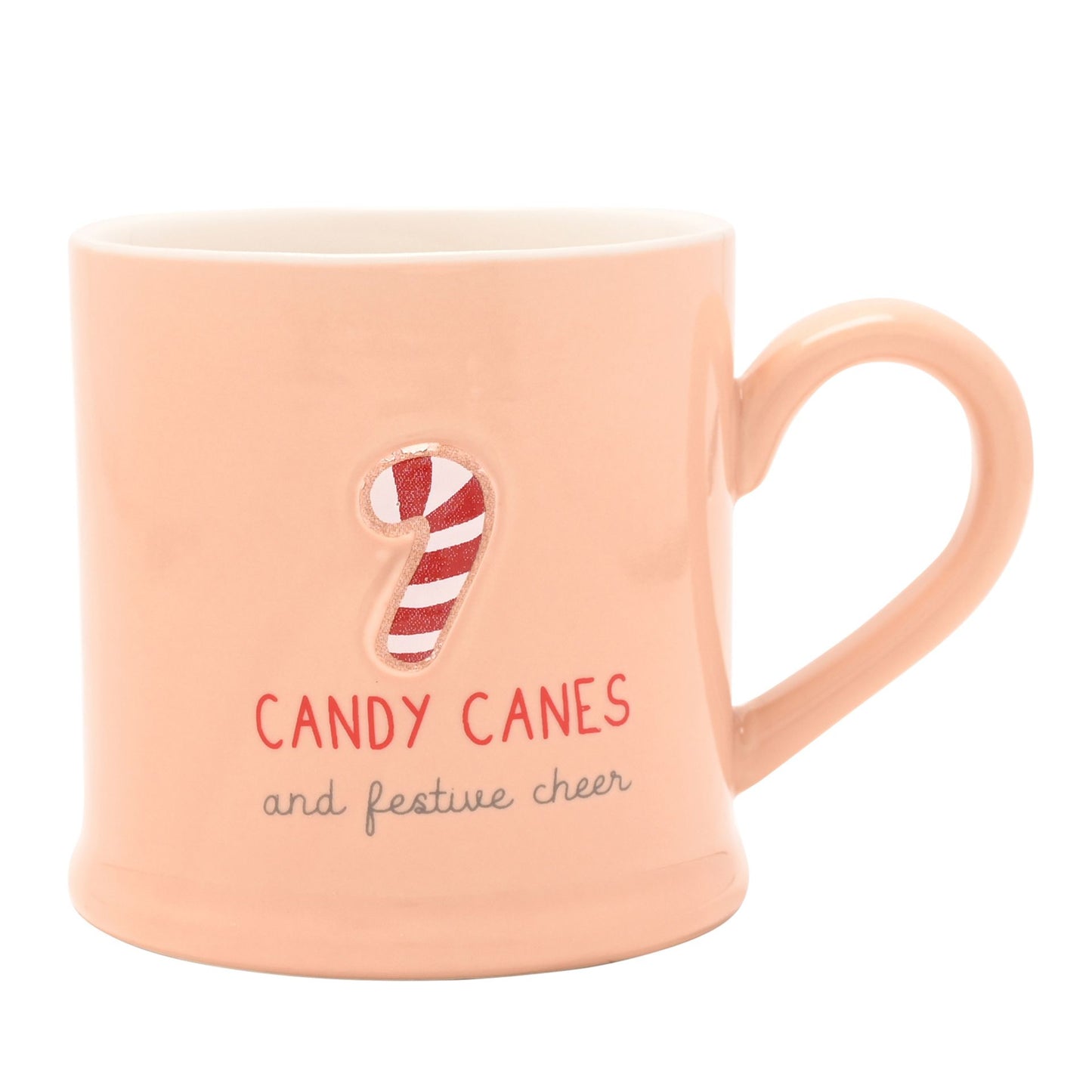 Christmas Embossed Mug - Candy Cane