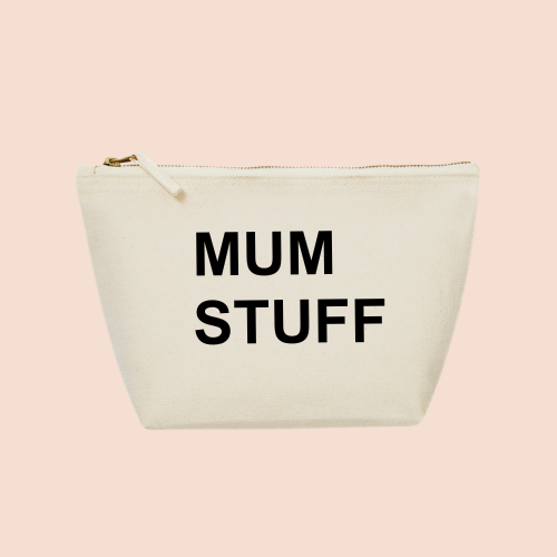 Mum Stuff Natural Canvas Accessory Bag