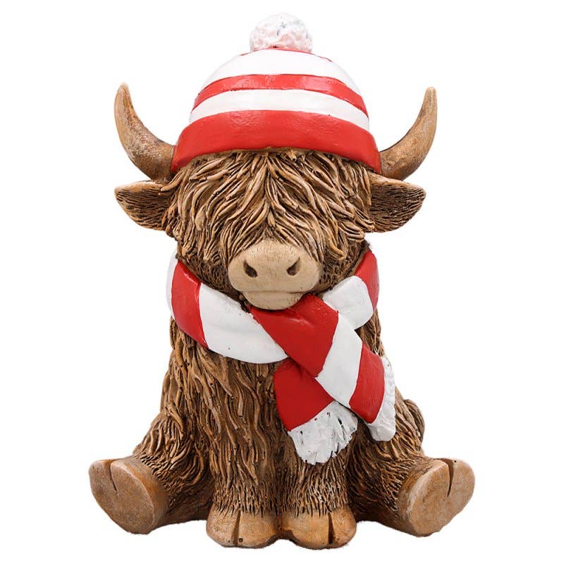 Highland Cow Red Scarf & Hat