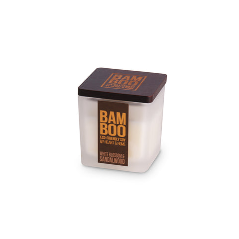 White Blossom And Sandalwood Bamboo Small Jar Candle
