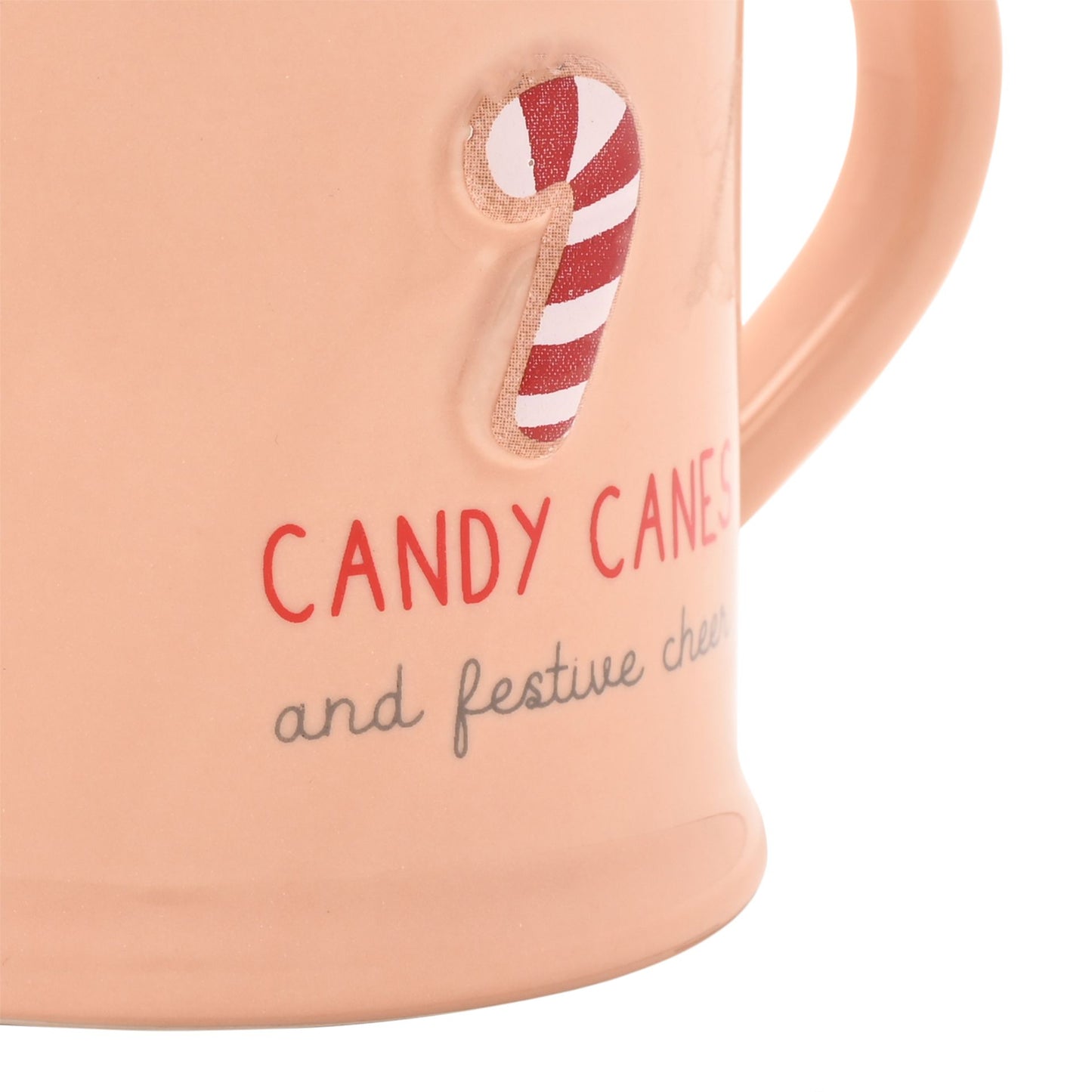 Christmas Embossed Mug - Candy Cane