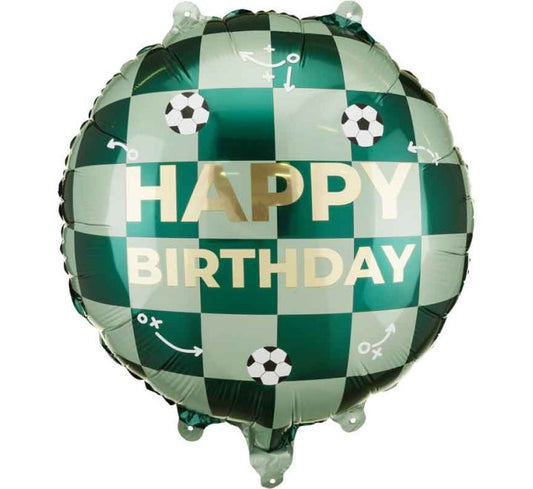 18” Birthday Balloon - PartyDeco - Football Happy Birthday