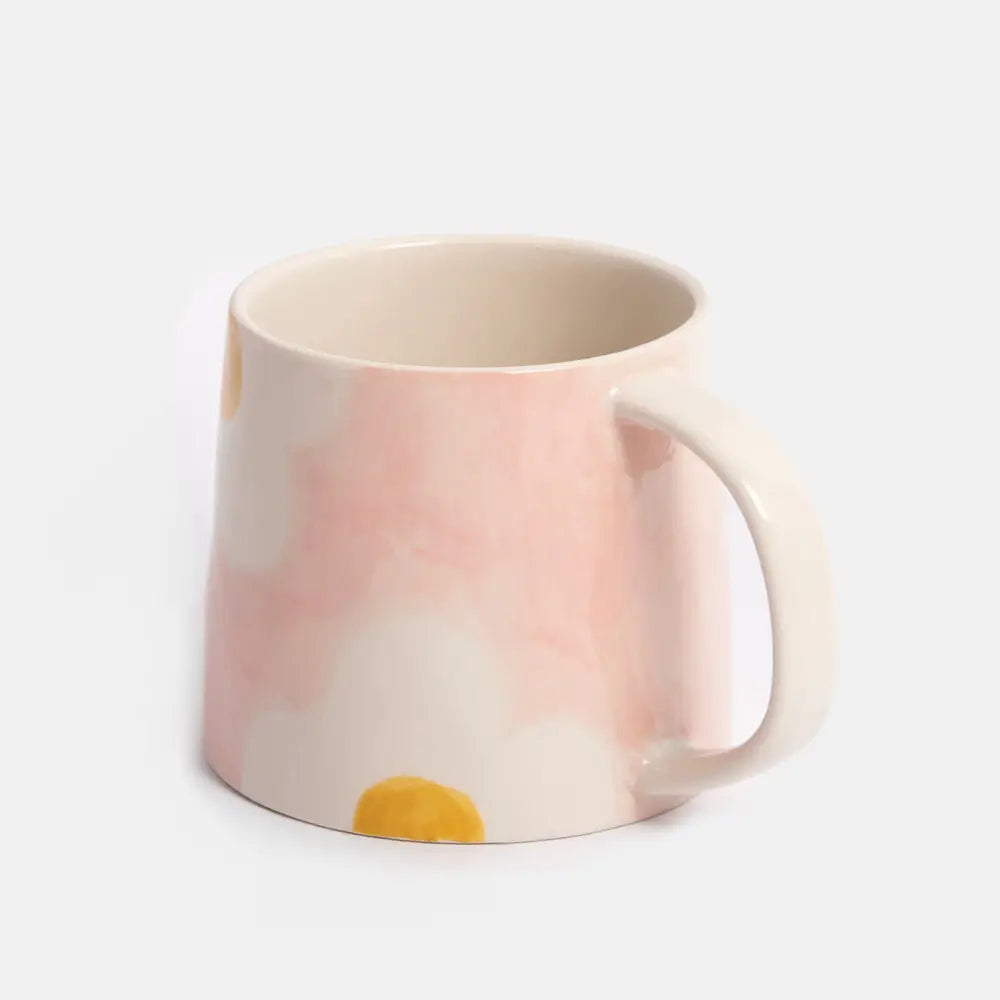 Caroline Gardner Pink/Mustard Flower Large Mug