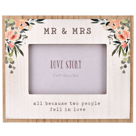 Love Story Photo Frame 6 x 4 - Mr & Mrs
