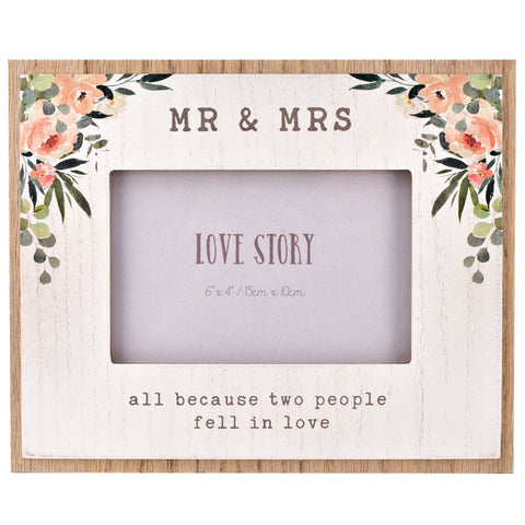 Love Story Photo Frame 6 x 4 - Mr & Mrs