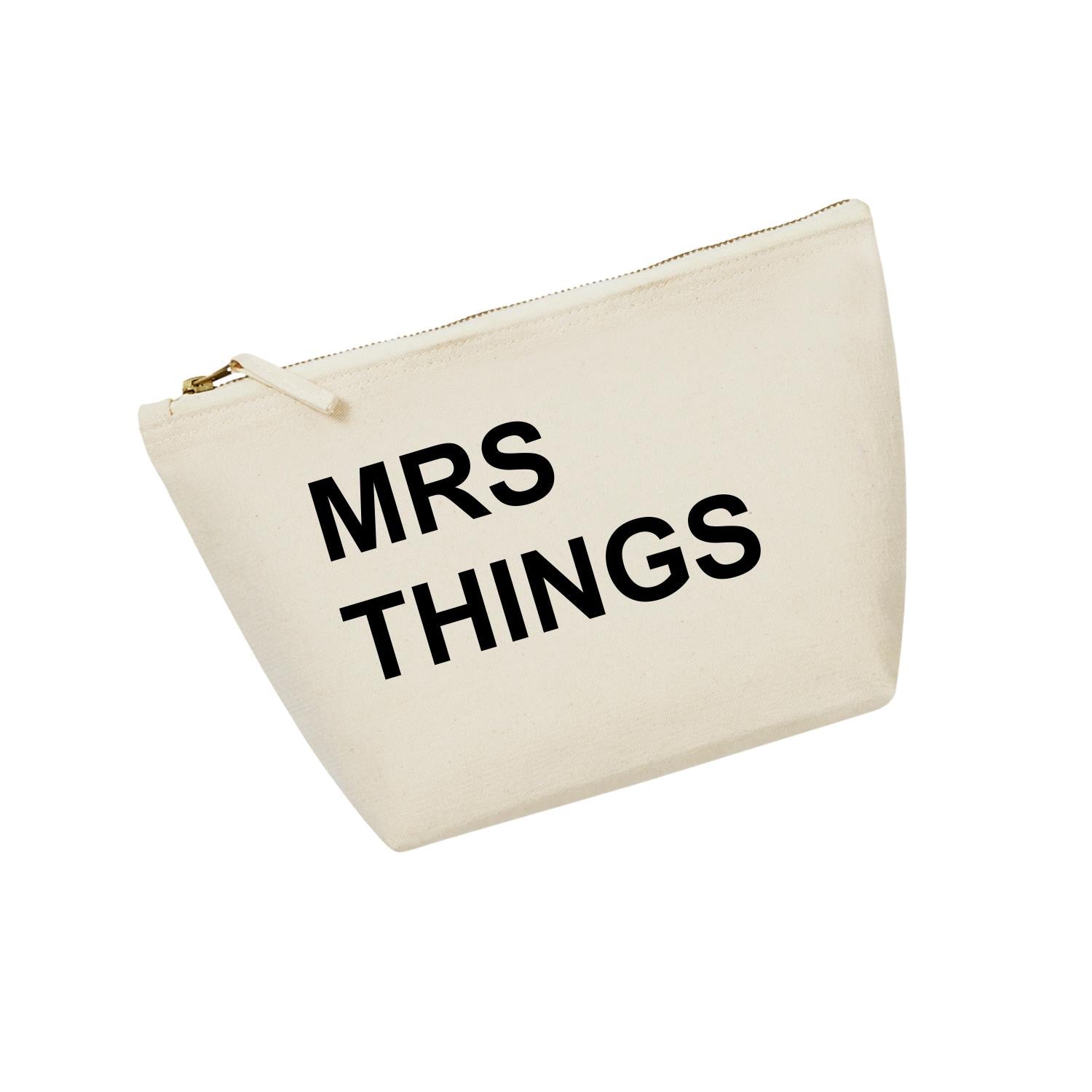 Small brushed cotton canvas accessory bag in Natural. 

Mrs Things