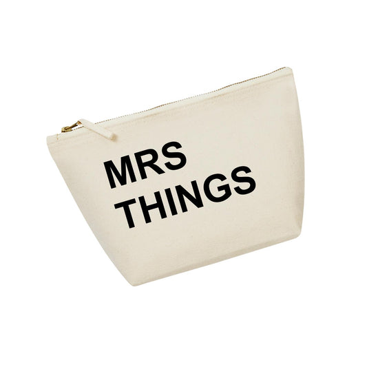Small brushed cotton canvas accessory bag in Natural. 

Mrs Things