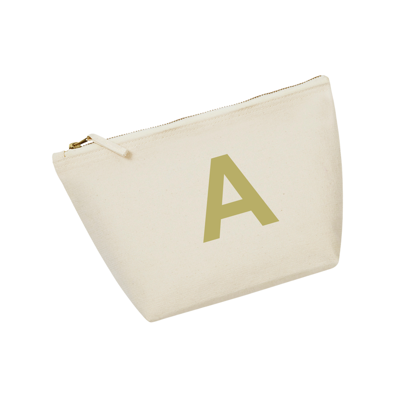 Natural canvas bag with gold initial