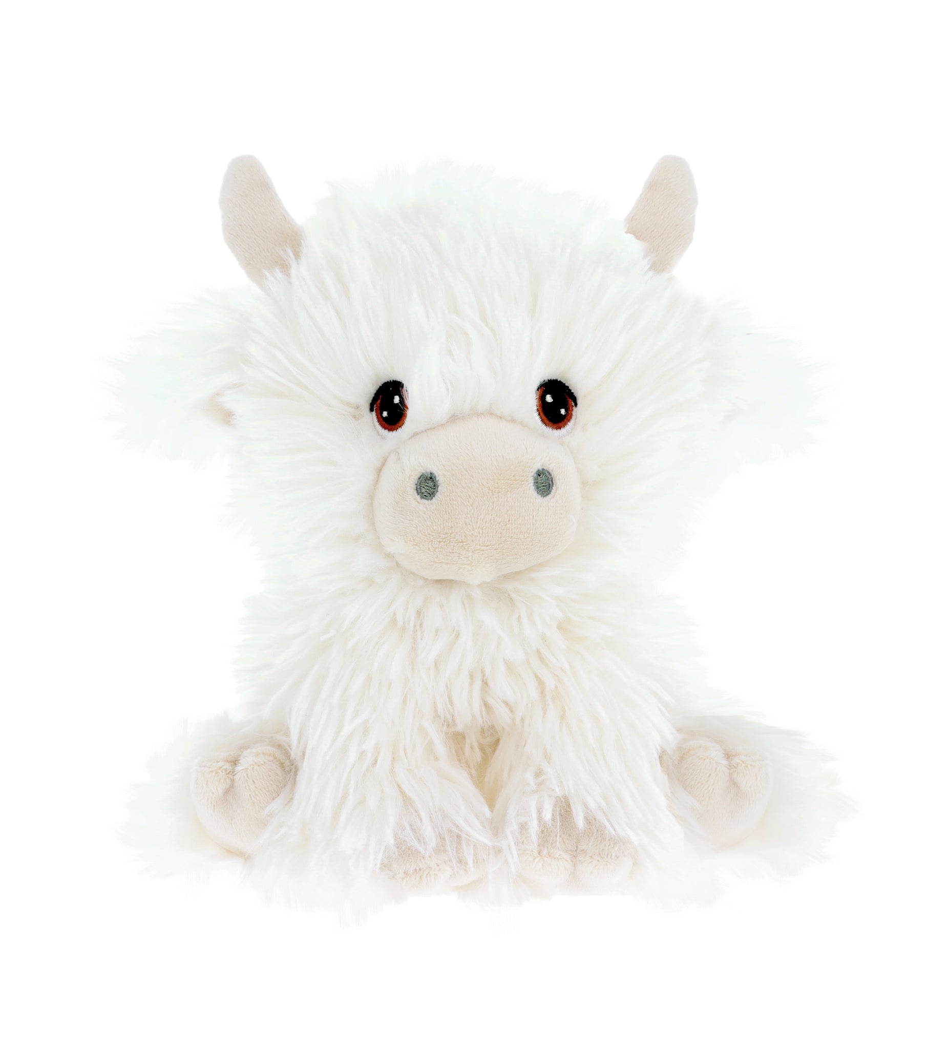 Keeleco - 18cm Shaggy White Highland Cow