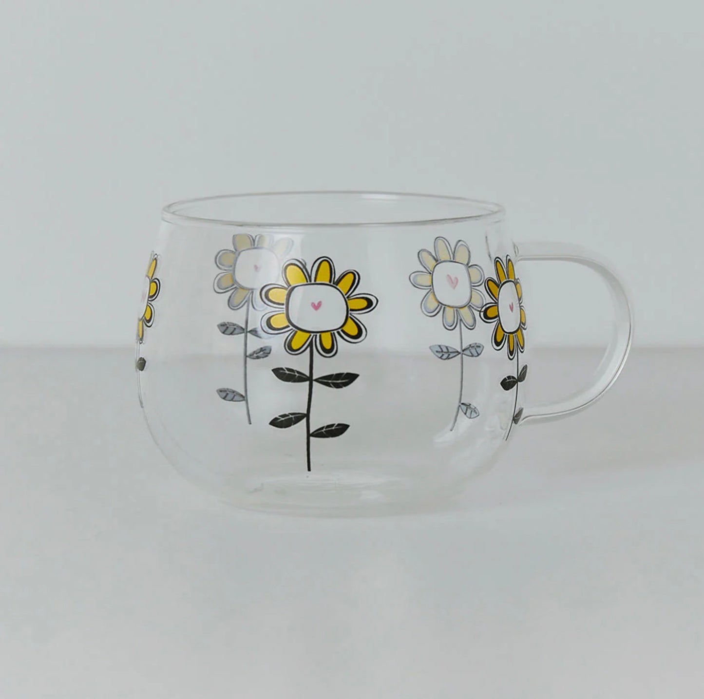 Belly Button Designs Glass Mug - Sunflowers