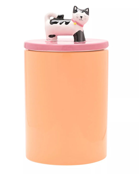 Raspberry Blossom Treat Jar - Cat