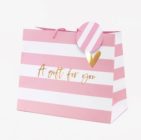 Belly Button Designs - Pink  Stripe Shopper Bag