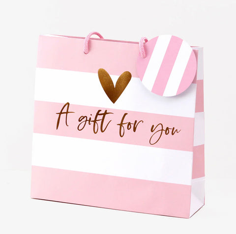 Belly Button Designs - Pink Stripe Medium Gift Bag
