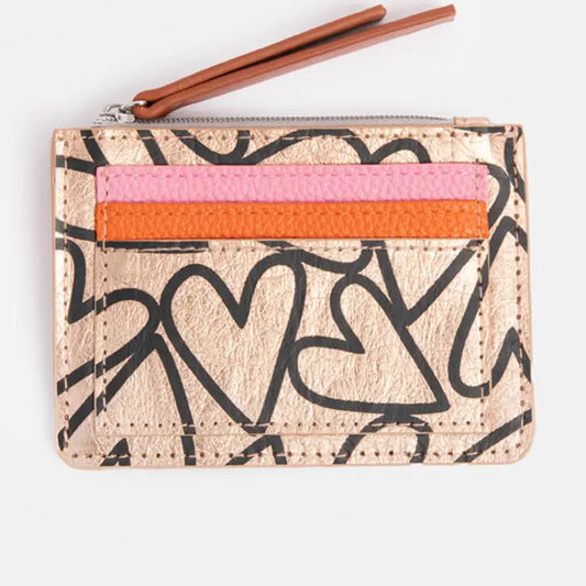 Caroline Gardner - Heart Rose Gold Kraft Purse