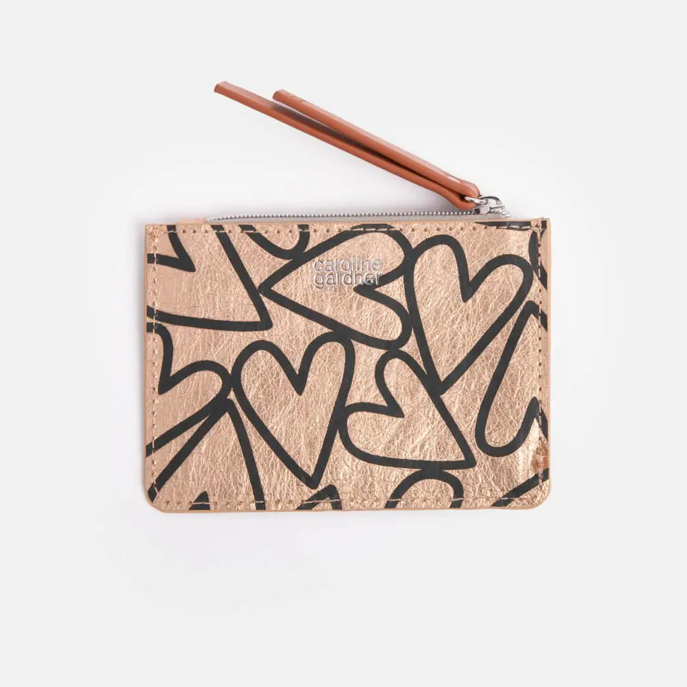 Caroline Gardner - Heart Rose Gold Kraft Purse