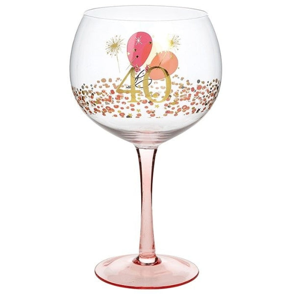Female Age Gin Glass - 40th