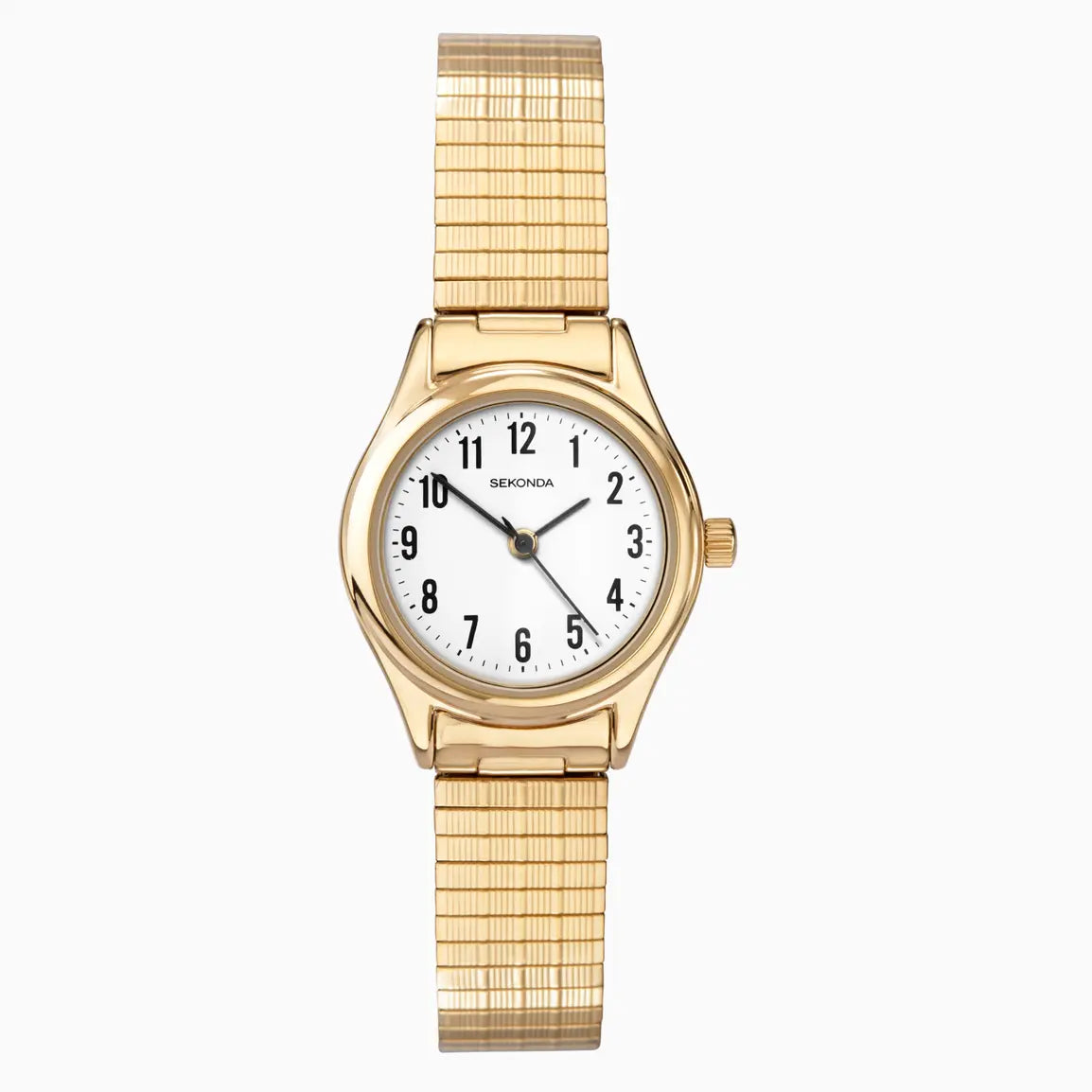 Sekonda Easy Reader Ladies Watch | Gold Case & Stainless Steel Expander with White Dial