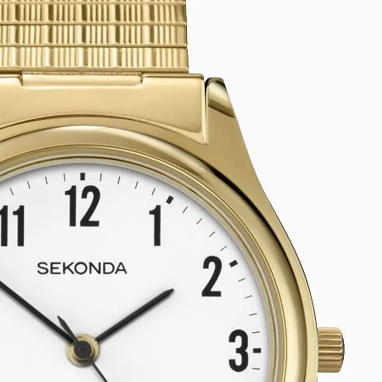 Sekonda Easy Reader Men's Watch | Gold Case & Stainless Steel Bracelet with White Dial